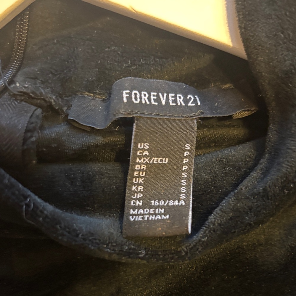 Forever 21 Black Velvet Dress - Picture 2 of 3